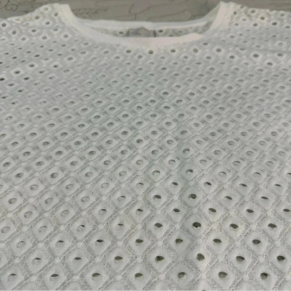 Anthropologie Postmark M White Chantal
Eyelet Top Black Short Sleeve Top - Picture 6 of 9